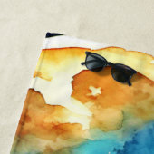 Serviette De Plage Peinture Pleine lune (En situation)