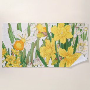 Serviette De Plage Peinture sur bois de narcisse, Tanigami Kônan, 191