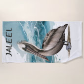 Serviette De Plage Pélican modifiable (Devant)