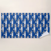 Serviette de plage Penguin Iceberg Party (Bleu) (Devant)