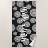 Serviette De Plage Pensée Magique "Faites un Vœu" (Devant)