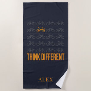 Serviette De Plage Pensez à différents vélos Recumbent Personnalisés