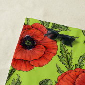 Serviette De Plage Pépites, rouge et vert sur le vert citron (En situation)