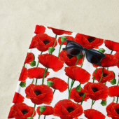 Serviette De Plage Pépites rouges modèle floral (En situation)