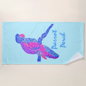 Serviette De Plage Perche de perroquet (bleu ciel) (Devant)