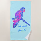 Serviette De Plage Perche de perroquet (bleu ciel) (Devant)