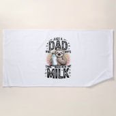Serviette De Plage père et fils avec le lait paresseux design graphiq (Devant)