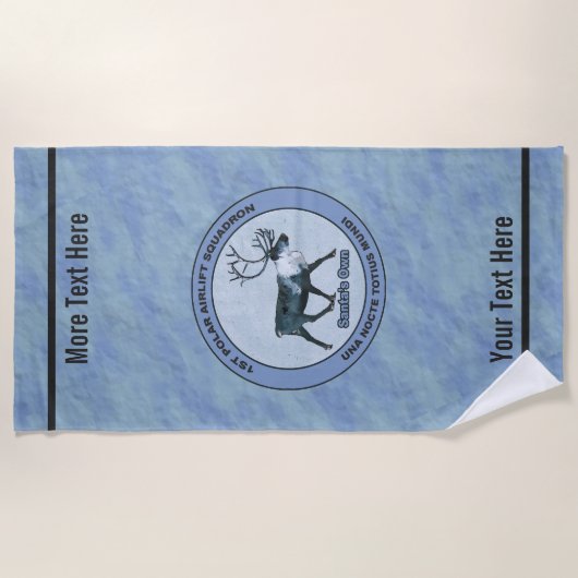 Serviette De Plage Père Noël 1er Polar Airlift Sqdn - Subduit (Devant)