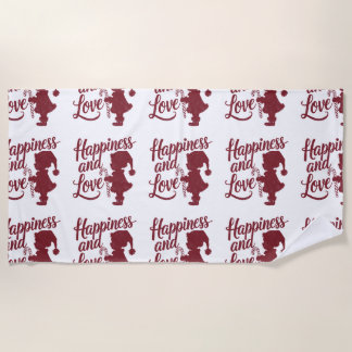 Serviette De Plage Père Noël en bambou - Bonheur et Amour