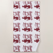 Serviette De Plage Père Noël en bambou - Bonheur et Amour (Devant)