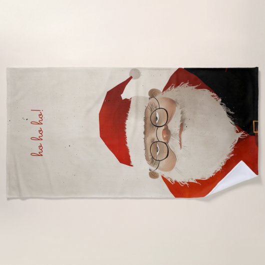 Serviette De Plage Père Noël fatigué (Devant)