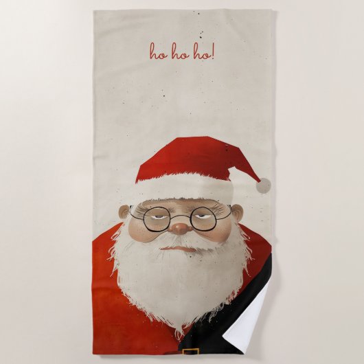 Serviette De Plage Père Noël fatigué (Devant)
