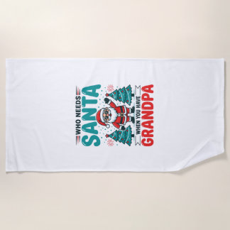Serviette De Plage Père Noël Grand-père Famille