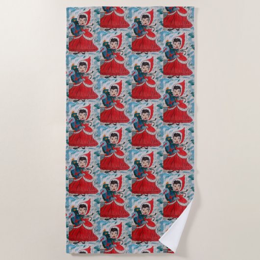 Serviette De Plage Père Noël Helper Christmas (Devant)