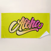 Serviette De Plage Péridot funky | Aloha jaune or (Devant)