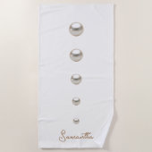 Serviette De Plage Perles blanches (Devant)