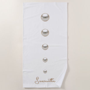 Serviette De Plage Perles blanches