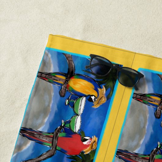 Serviette De Plage Perroquets (En situation)