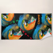 Serviette De Plage Perroquets de fête (Devant)