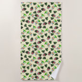 Serviette De Plage Perroquets tropicaux et motifs floraux (Devant)