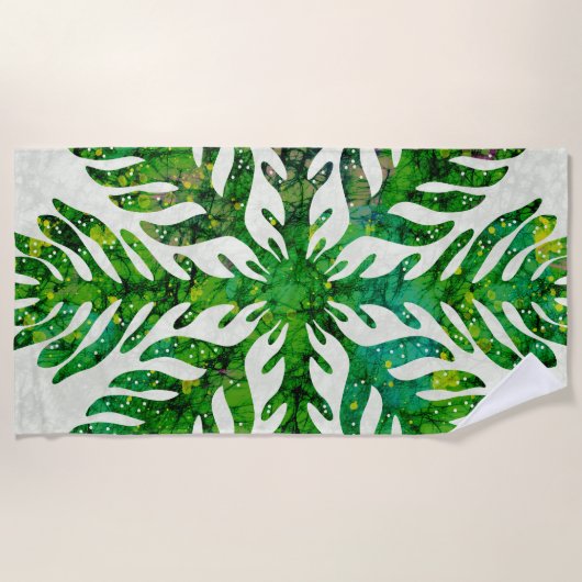 Serviette De Plage Perruche à feuilles hawaïennes (Devant)