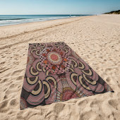 Serviette De Plage Perse sunniest encadré demi-cercle ethnique mandal