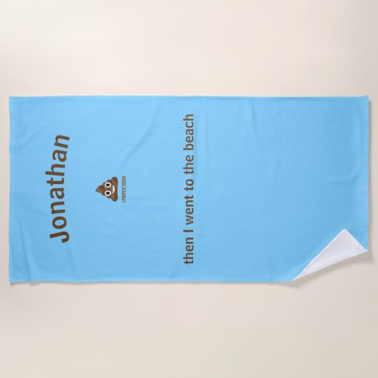 Serviette De Plage PersonaIizé Je Pooppé Aujourd'Hui Poo Emoji sur Bl (Devant)