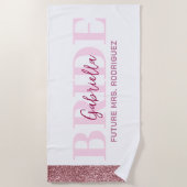 Serviette De Plage Personalized beach towel for the bride (Devant)