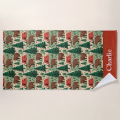 Serviette De Plage Personalized Bear Camping Kids (Devant)