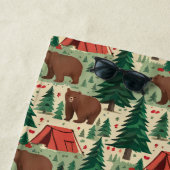 Serviette De Plage Personalized Bear Camping Kids (En situation)