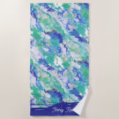 Serviette De Plage Personalized Blue Agate Natural Stone (Devant)