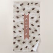 Serviette De Plage Personalized Chic Neutral Leopard Animal Print (Devant)