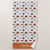 Serviette De Plage Personalized Cute Halloween (Devant)
