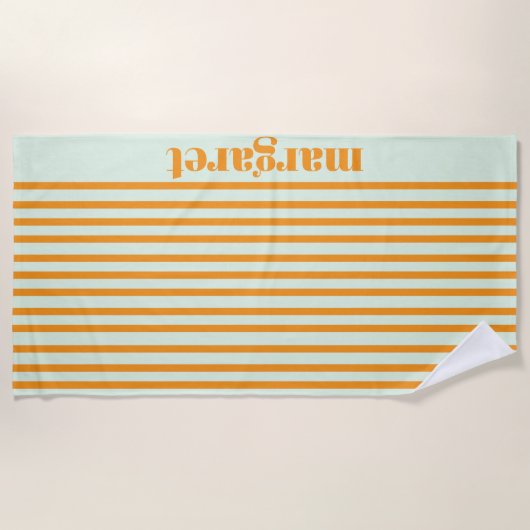Serviette De Plage Personalized Dusky Orange Stripes (Devant)
