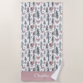 Serviette De Plage Personalized Forest Tree Kids (Devant)