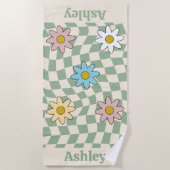 Serviette De Plage Personalized Groovy Retro Name (Devant)