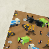Serviette De Plage Personalized Kids Construction Vehicles  (En situation)