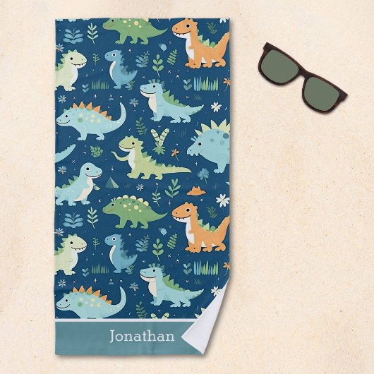 Serviette De Plage Personalized Kids' Dinosaur – Fun & Customizable