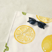 Serviette De Plage Personalized Lemon Floral Summer Custom Name (En situation)