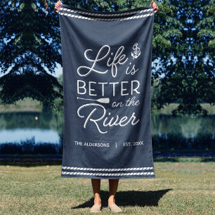 Serviette De Plage Personalized Life Is Better On The River