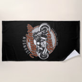 Serviette De Plage Personalized Motorcycle Legendary Rider Biker (Devant)