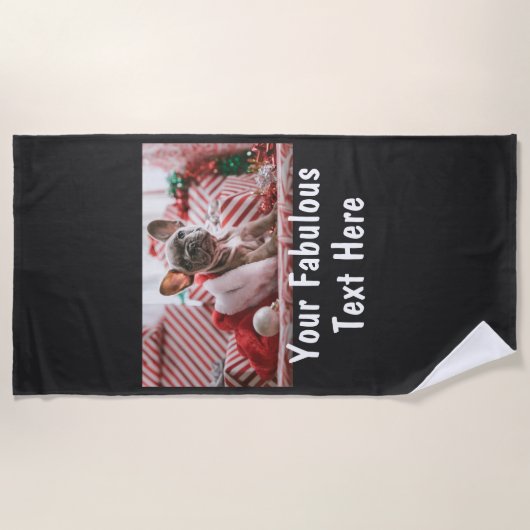 Serviette De Plage Personalized Photo and Text (Devant)