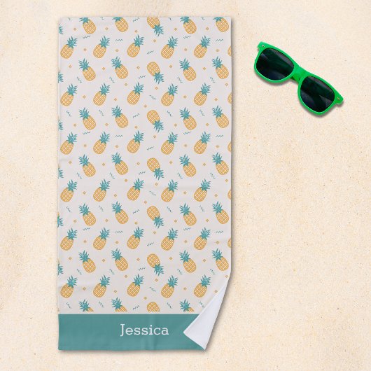 Serviette De Plage Personalized Pineapple Beach – Tropical
