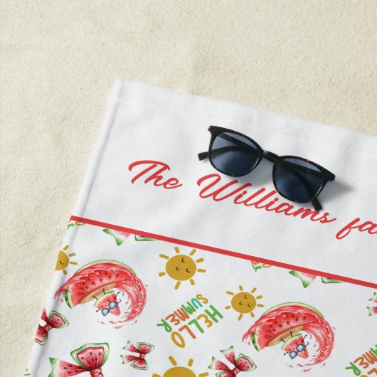 Serviette De Plage Personalized watermelon coquette (En situation)