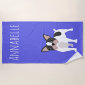 Serviette de plage personnalisable Boston Terrier  (Devant)