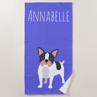 Serviette de plage personnalisable Boston Terrier