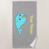 Serviette de plage personnalisable de Kawaii (Devant)