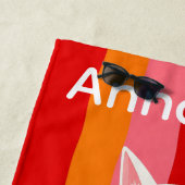 Serviette de plage personnalisable Rayures de chat (En situation)