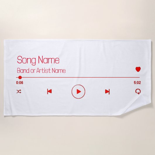 Serviette De Plage Personnalisable votre musique préférée (Devant)