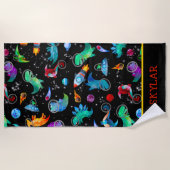 Serviette De Plage Personnalisation de l'espace d'aquarelle des astro (Devant)